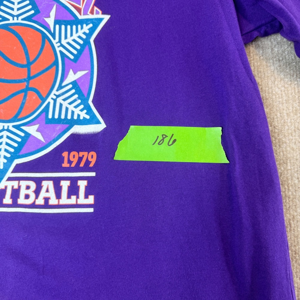 Utah Jazz Vintage Long Sleeve Shirt Purple Graphic Tee Mens XL NBA 1979 Est - Picture 12 of 12